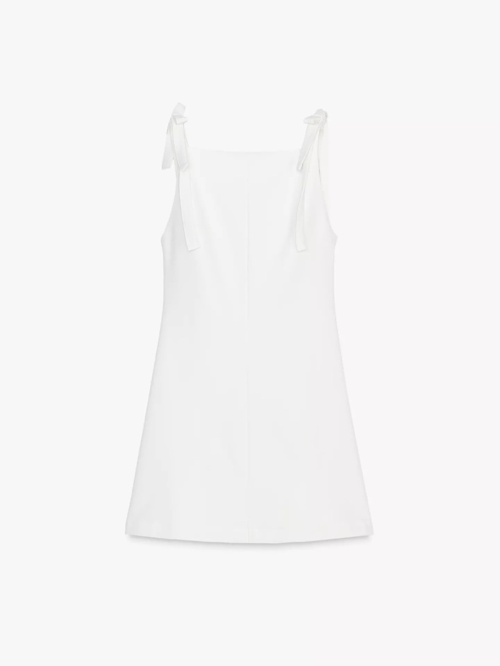 Zara White Tie-Shoulder Mini Dress